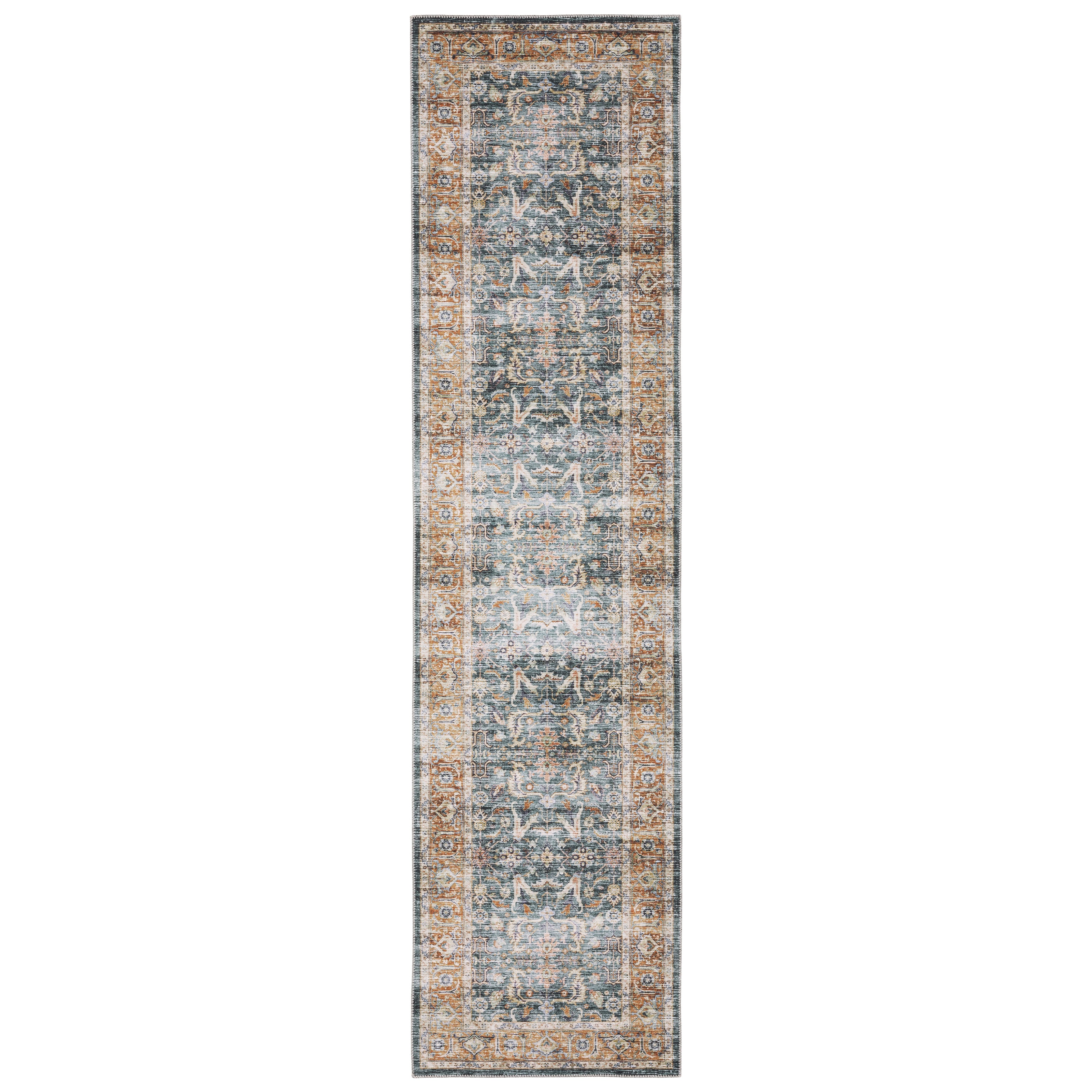 Oriental Weavers Charleston CHA06 traditional rug featuring decorative pattern in blue/ rust tones