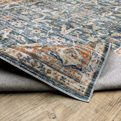 Charleston CHA06 Blue/ Rust Area Rug by Oriental Weavers
