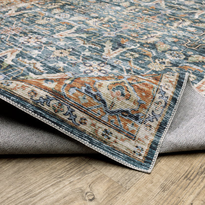 Oriental Weavers Charleston CHA06 traditional rug featuring decorative pattern in blue/ rust tones