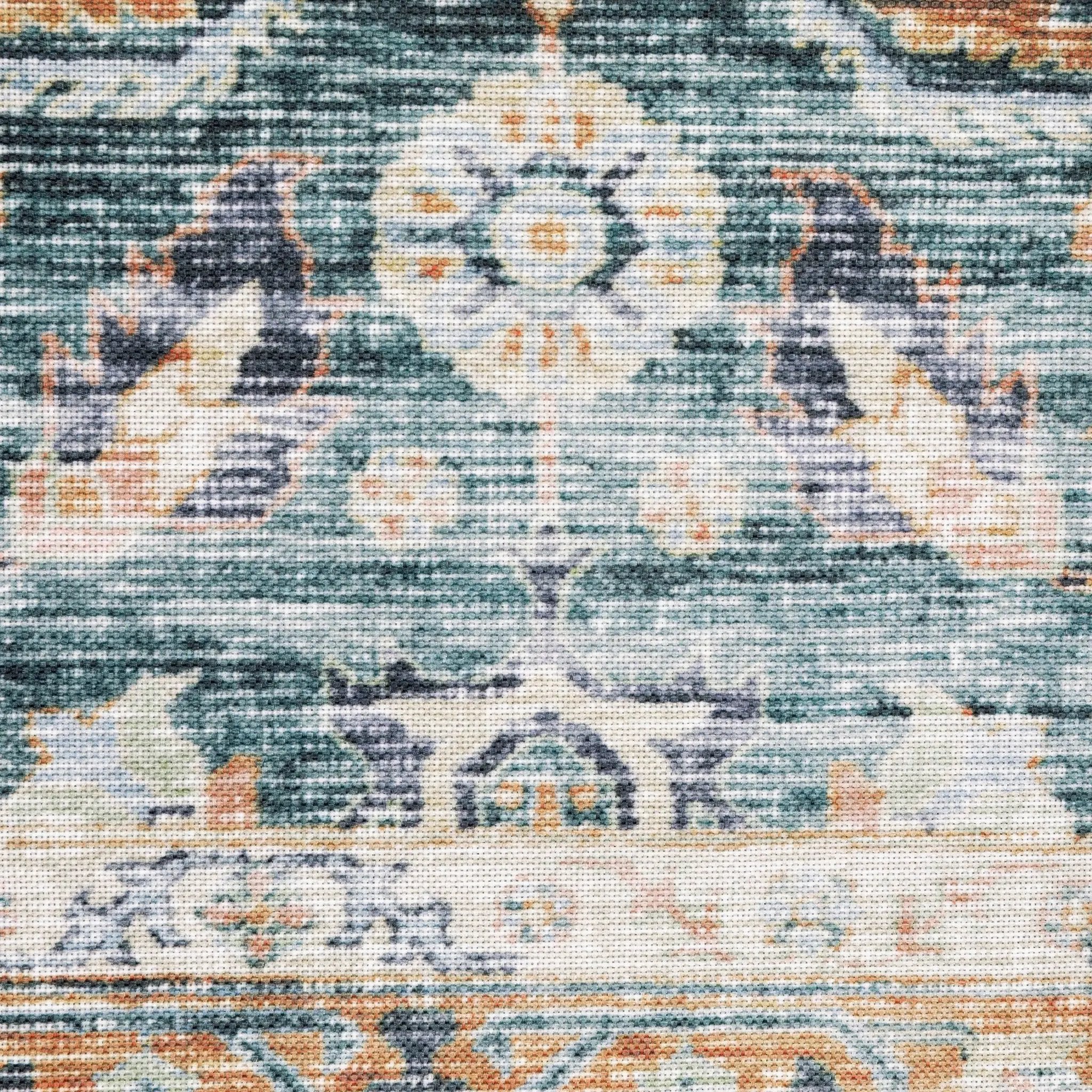 Charleston CHA06 Blue/ Rust Area Rug by Oriental Weavers