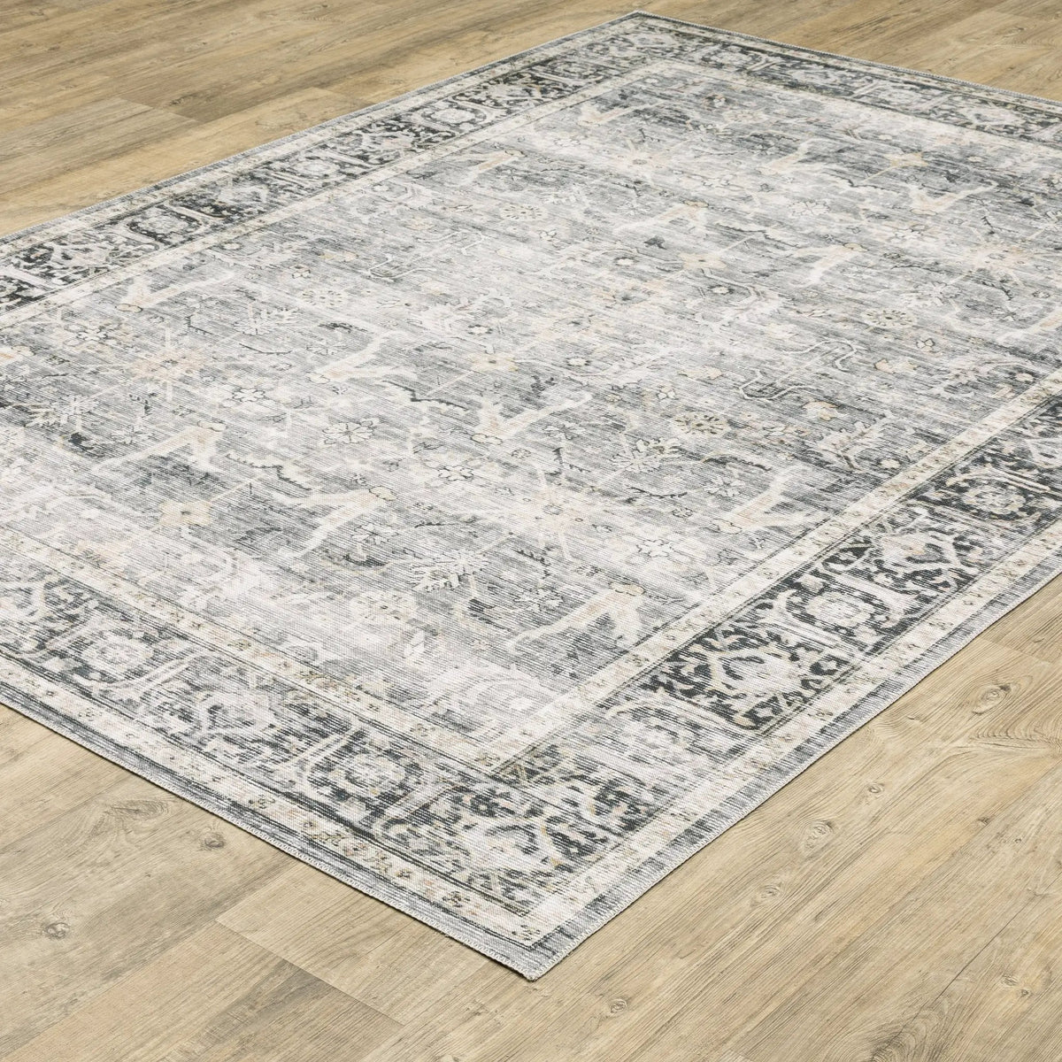 Charleston CHA07 Charcoal/ Grey Area Rug by Oriental Weavers