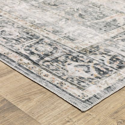 Oriental Weavers Charleston CHA07 traditional rug featuring decorative pattern in charcoal/ grey tones