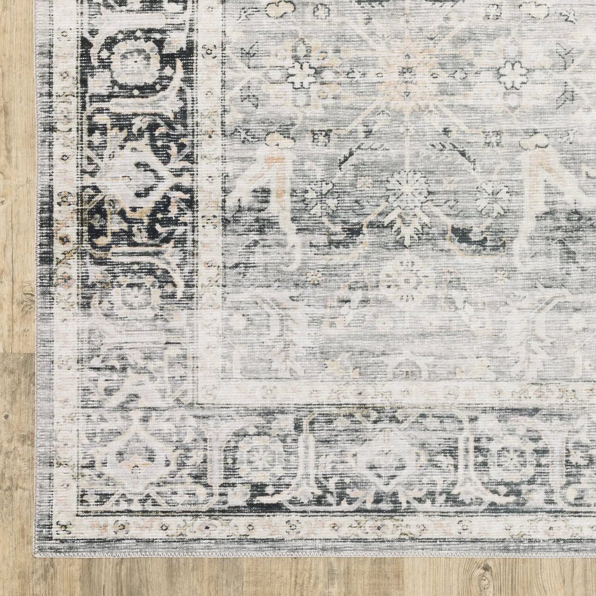 Charleston CHA07 Charcoal/ Grey Area Rug by Oriental Weavers