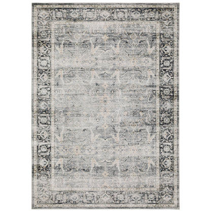 Oriental Weavers Charleston CHA07 traditional rug featuring decorative pattern in charcoal/ grey tones