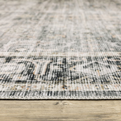 Oriental Weavers Charleston CHA07 traditional rug featuring decorative pattern in charcoal/ grey tones