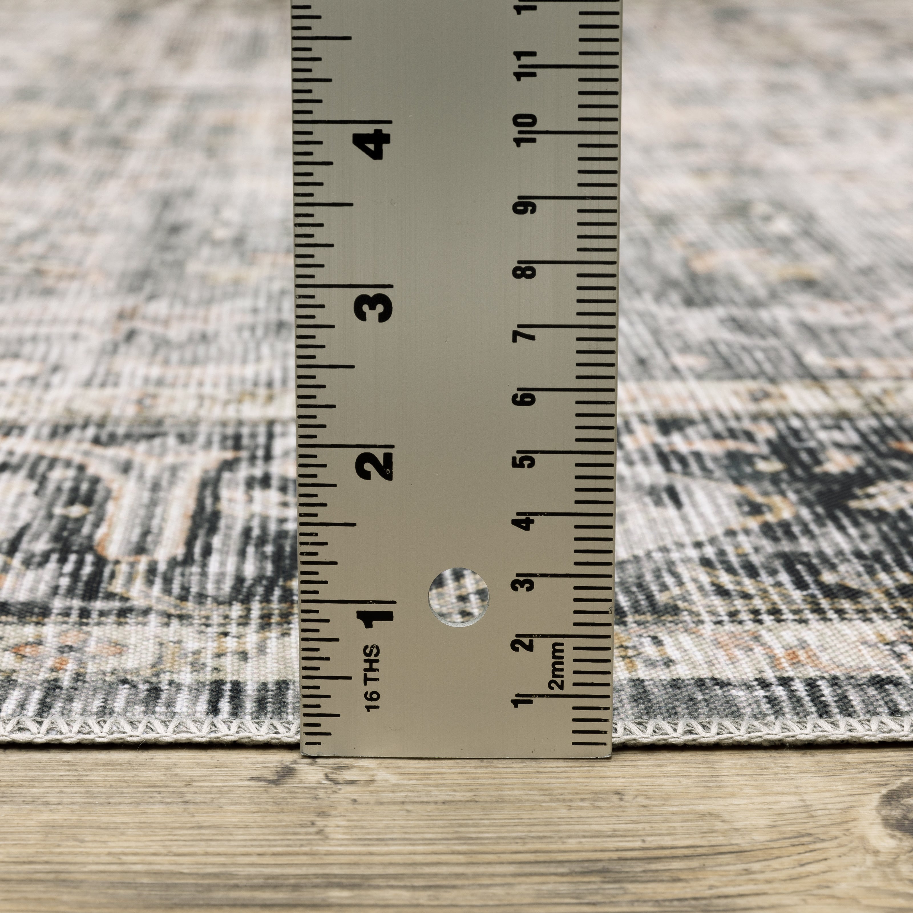 Oriental Weavers Charleston CHA07 traditional rug featuring decorative pattern in charcoal/ grey tones