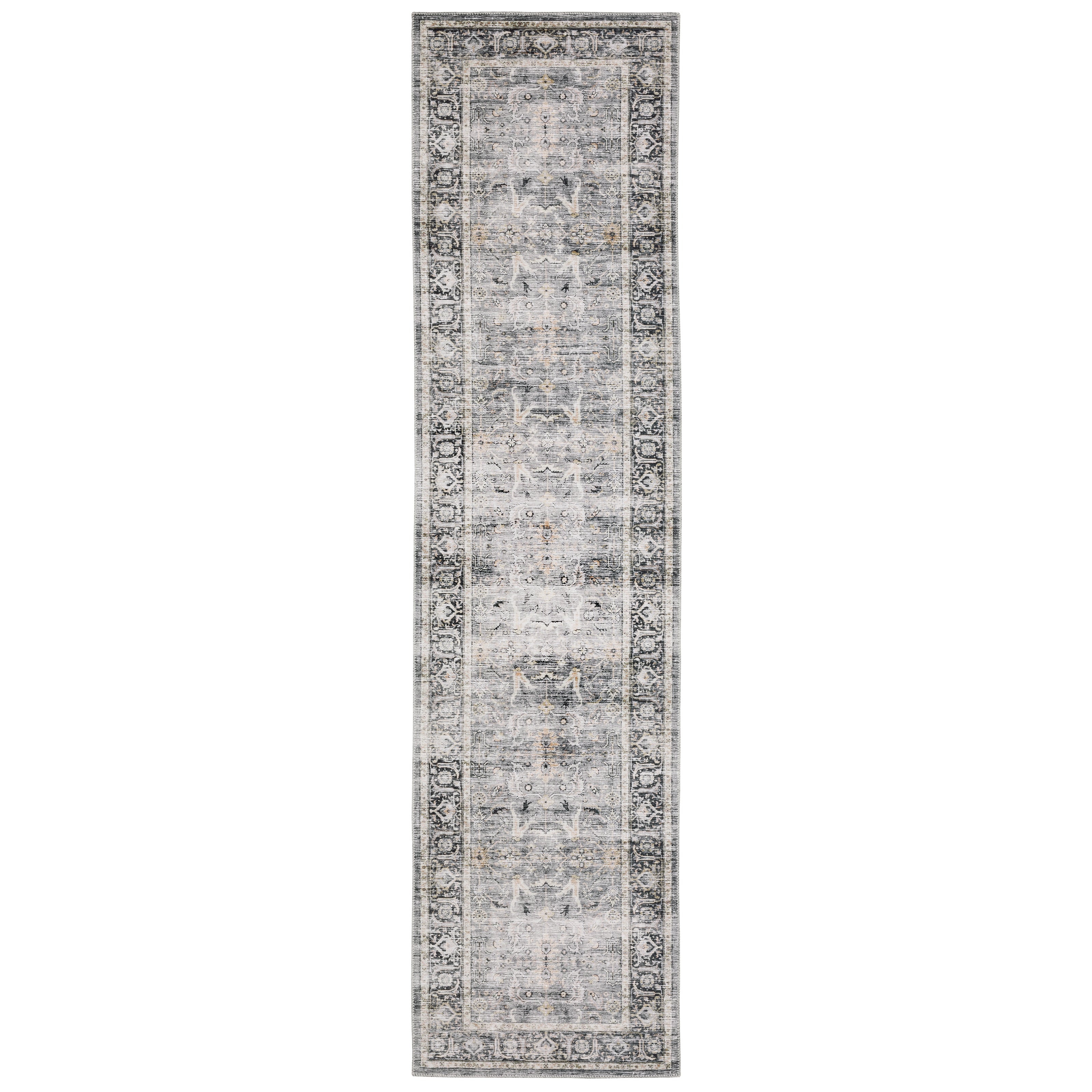 Oriental Weavers Charleston CHA07 traditional rug featuring decorative pattern in charcoal/ grey tones