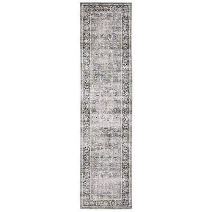 Oriental Weavers Charleston CHA07 traditional rug featuring decorative pattern in charcoal/ grey tones