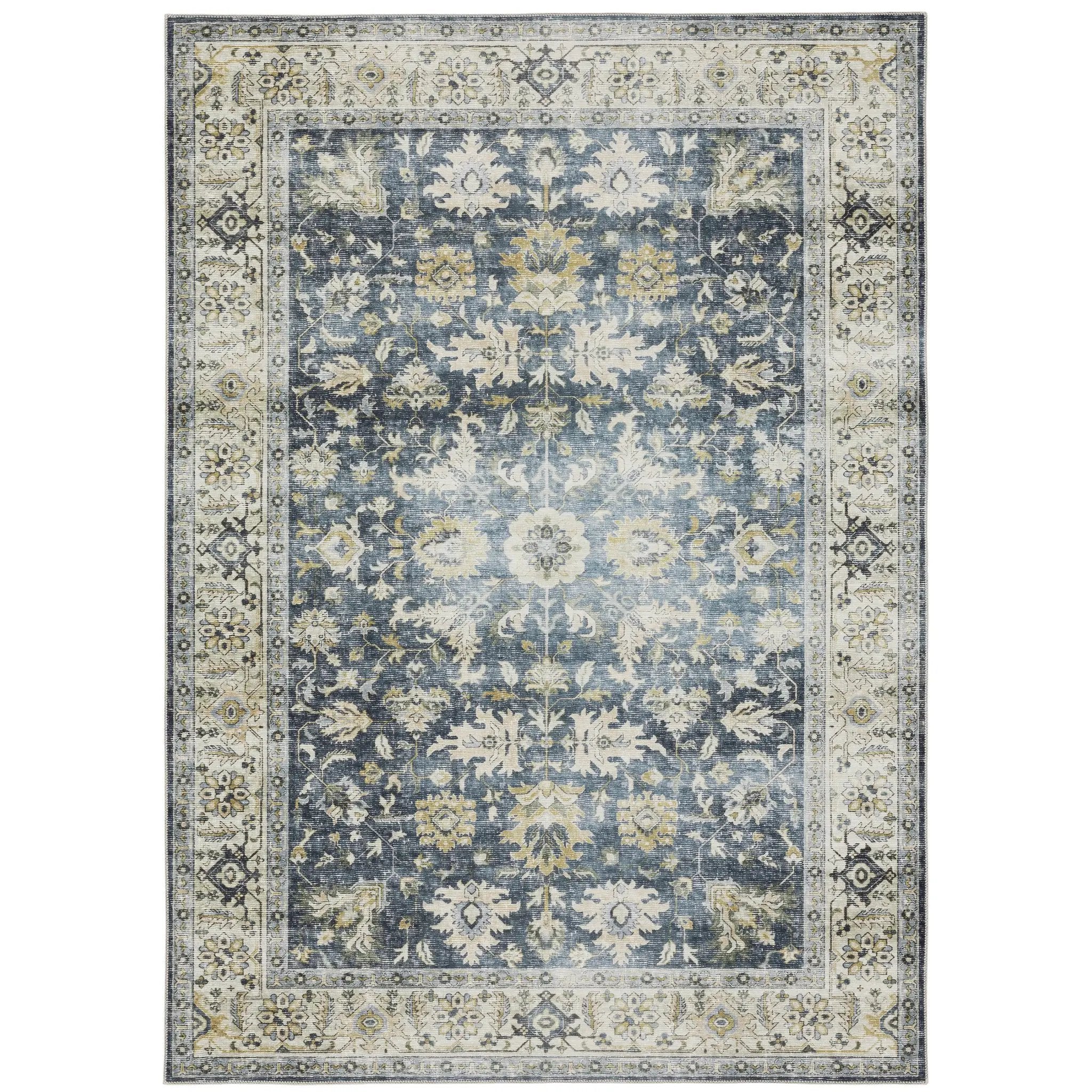 Charleston CHA08 Blue/ Gold Area Rug by Oriental Weavers