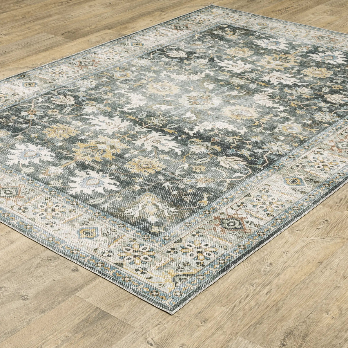 Charleston CHA09 Charcoal/ Gold Area Rug by Oriental Weavers