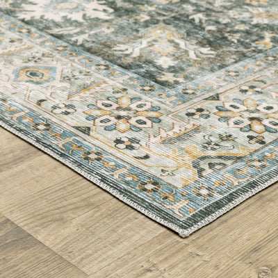 Oriental Weavers Charleston CHA09 traditional rug featuring decorative pattern in charcoal/ gold tones