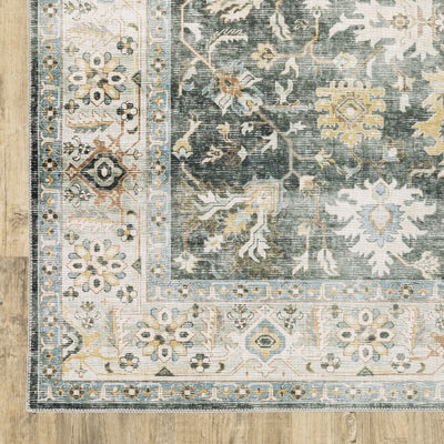 Oriental Weavers Charleston CHA09 traditional rug featuring decorative pattern in charcoal/ gold tones