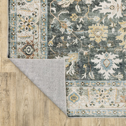 Oriental Weavers Charleston CHA09 traditional rug featuring decorative pattern in charcoal/ gold tones