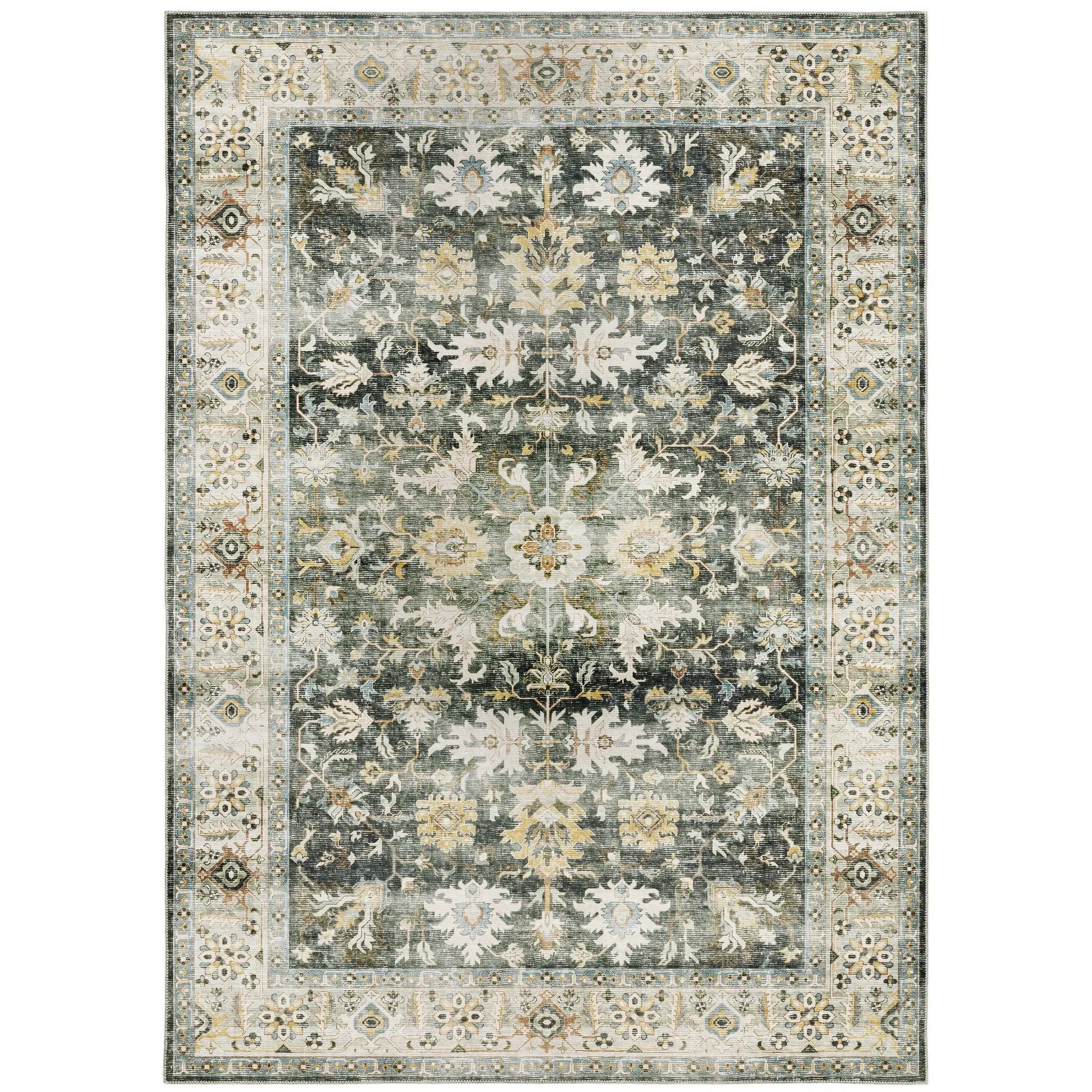 Charleston CHA09 Charcoal/ Gold Area Rug by Oriental Weavers