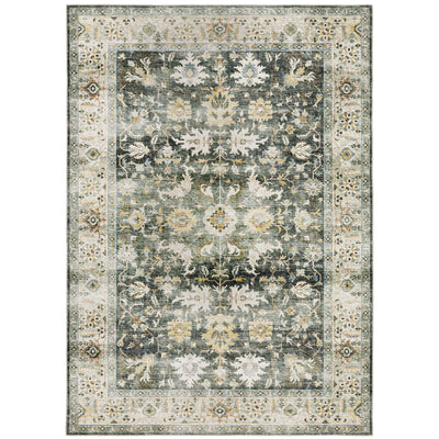Oriental Weavers Charleston CHA09 traditional rug featuring decorative pattern in charcoal/ gold tones
