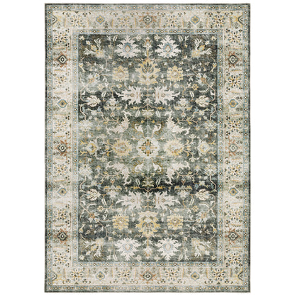 Oriental Weavers Charleston CHA09 traditional rug featuring decorative pattern in charcoal/ gold tones
