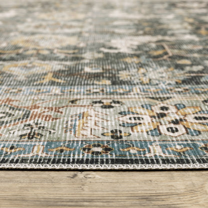 Oriental Weavers Charleston CHA09 traditional rug featuring decorative pattern in charcoal/ gold tones