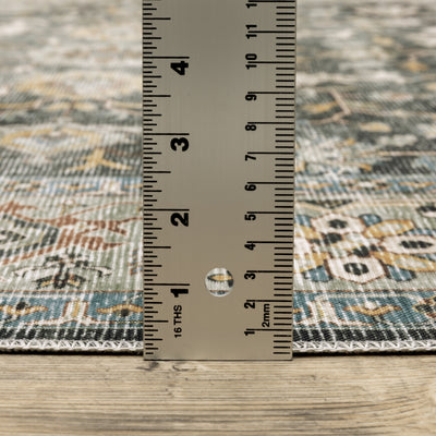 Oriental Weavers Charleston CHA09 traditional rug featuring decorative pattern in charcoal/ gold tones