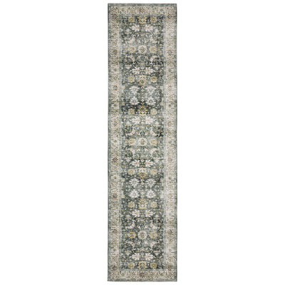 Oriental Weavers Charleston CHA09 traditional rug featuring decorative pattern in charcoal/ gold tones