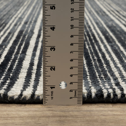 Oriental Weavers Circa CIR02 soft area rug featuring textured design in black/ ivory tones