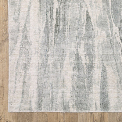 Oriental Weavers Clarke CLA03 soft modern rug featuring abstract pattern in green/ ivory tones
