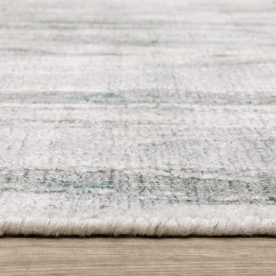 Oriental Weavers Clarke CLA03 soft modern rug featuring abstract pattern in green/ ivory tones