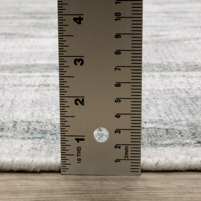 Oriental Weavers Clarke CLA03 soft modern rug featuring abstract pattern in green/ ivory tones