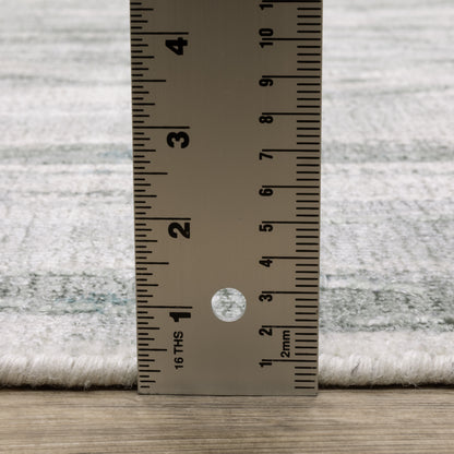 Oriental Weavers Clarke CLA03 soft modern rug featuring abstract pattern in green/ ivory tones