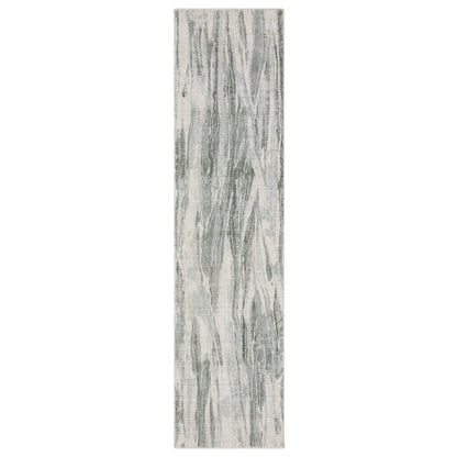 Oriental Weavers Clarke CLA03 soft modern rug featuring abstract pattern in green/ ivory tones