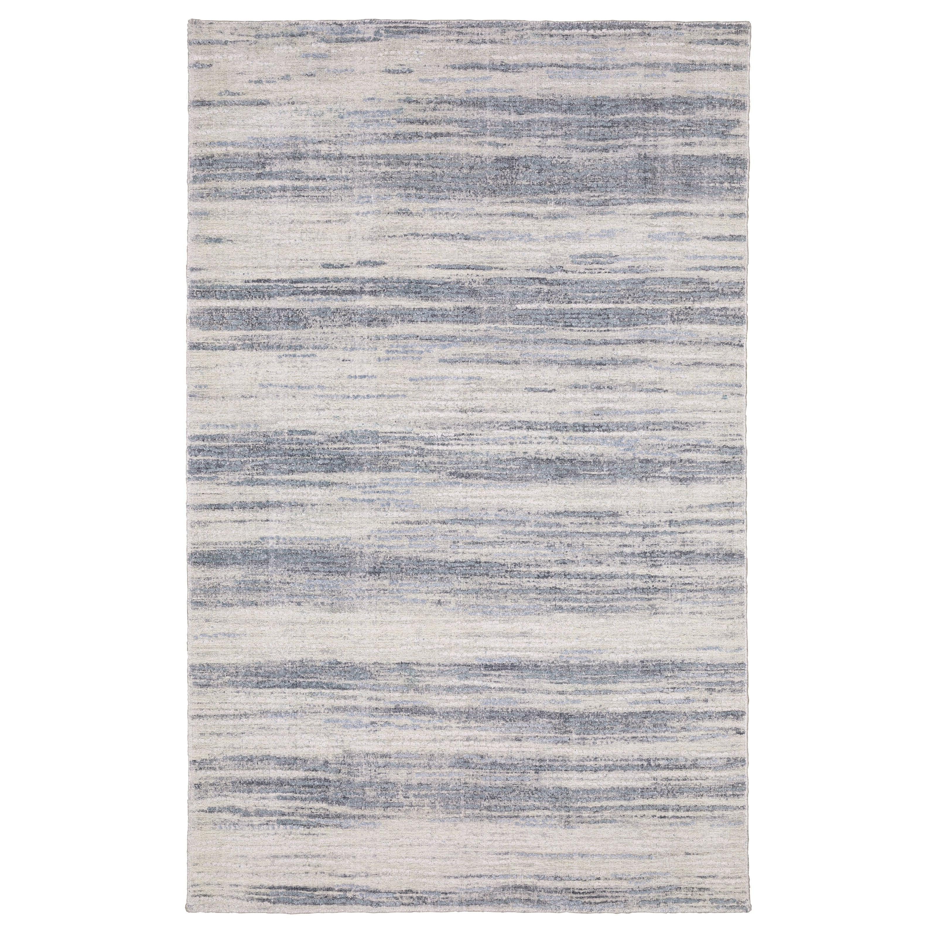 Oriental Weavers Clarke CLA04 soft modern rug featuring abstract pattern in ivory/ blue tones