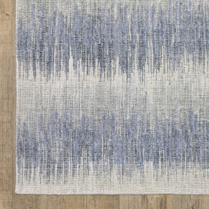 Oriental Weavers Clarke CLA06 soft modern rug featuring abstract pattern in blue/ ivory tones