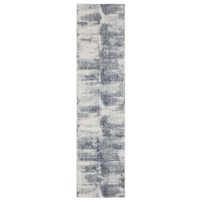 Oriental Weavers Clarke CLA07 soft modern rug featuring abstract pattern in blue/ ivory tones