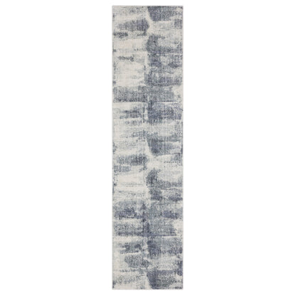 Oriental Weavers Clarke CLA07 soft modern rug featuring abstract pattern in blue/ ivory tones