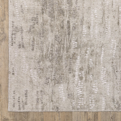 Oriental Weavers Clarke CLA08 soft modern rug featuring abstract pattern in beige/ brown tones