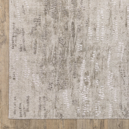 Oriental Weavers Clarke CLA08 soft modern rug featuring abstract pattern in beige/ brown tones