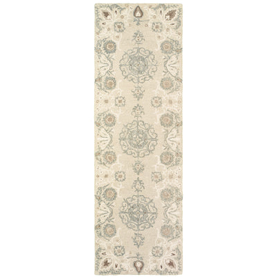 Oriental Weavers Craft 93000 soft traditional rug featuring decorative pattern in sand/ ash tones
