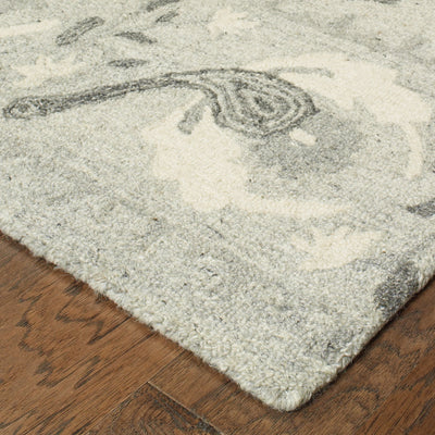 Oriental Weavers Craft 93001 soft traditional rug featuring decorative pattern in ash/ ivory tones