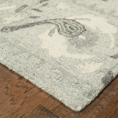 Oriental Weavers Craft 93001 soft traditional rug featuring decorative pattern in ash/ ivory tones