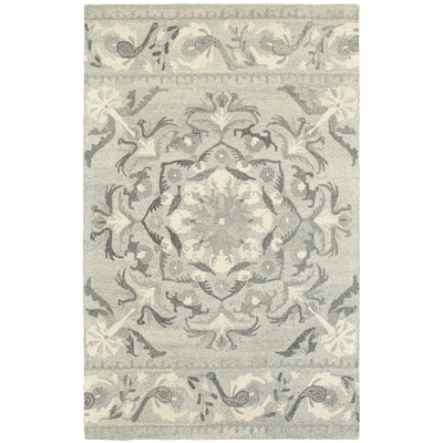 Oriental Weavers Craft 93001 soft traditional rug featuring decorative pattern in ash/ ivory tones