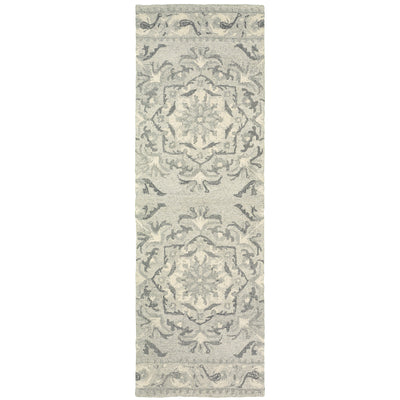 Oriental Weavers Craft 93001 soft traditional rug featuring decorative pattern in ash/ ivory tones