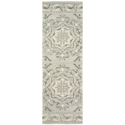 Oriental Weavers Craft 93001 soft traditional rug featuring decorative pattern in ash/ ivory tones