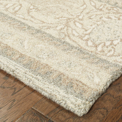 Oriental Weavers Craft 93002 soft traditional rug featuring decorative pattern in ash/ sand tones