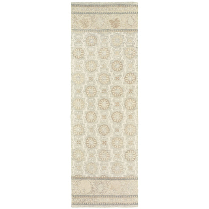 Oriental Weavers Craft 93002 soft traditional rug featuring decorative pattern in ash/ sand tones