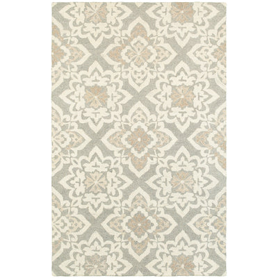 Oriental Weavers Craft 93004 soft traditional rug featuring decorative pattern in grey/ sand tones