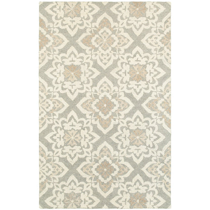 Oriental Weavers Craft 93004 soft traditional rug featuring decorative pattern in grey/ sand tones