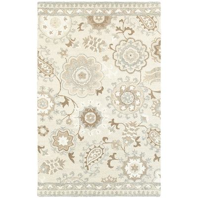 Oriental Weavers Craft 93005 soft traditional rug featuring decorative pattern in ivory/ grey tones