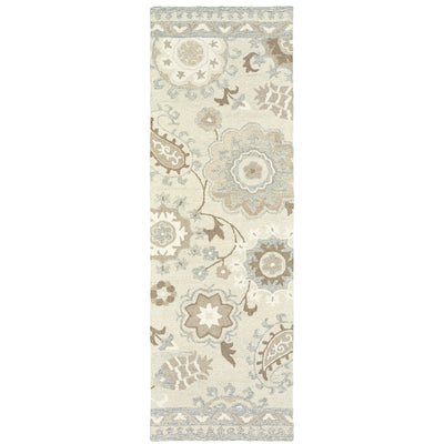 Oriental Weavers Craft 93005 soft traditional rug featuring decorative pattern in ivory/ grey tones