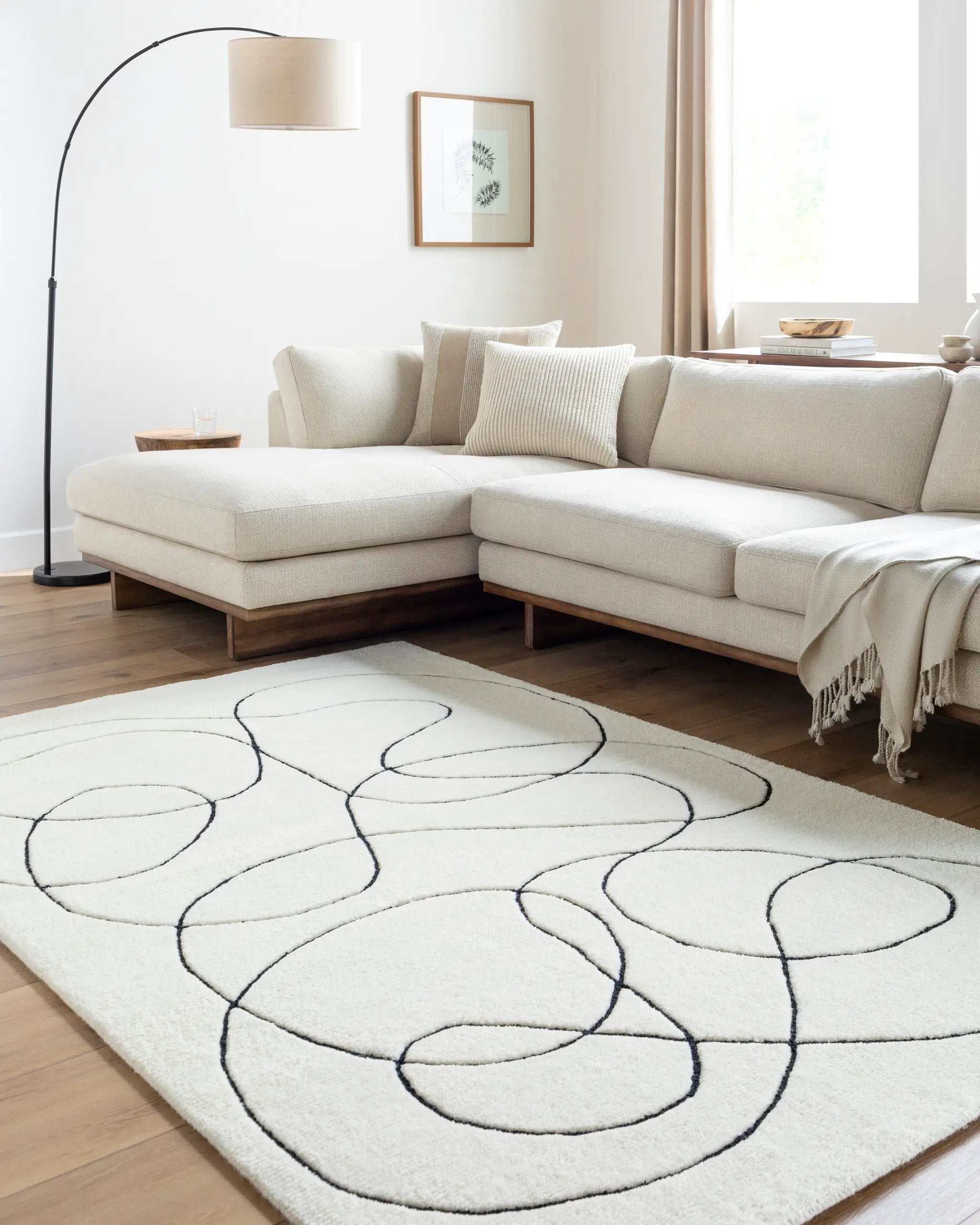 Portobello PBO-2301 Cream Area Rug by LIVABLISS