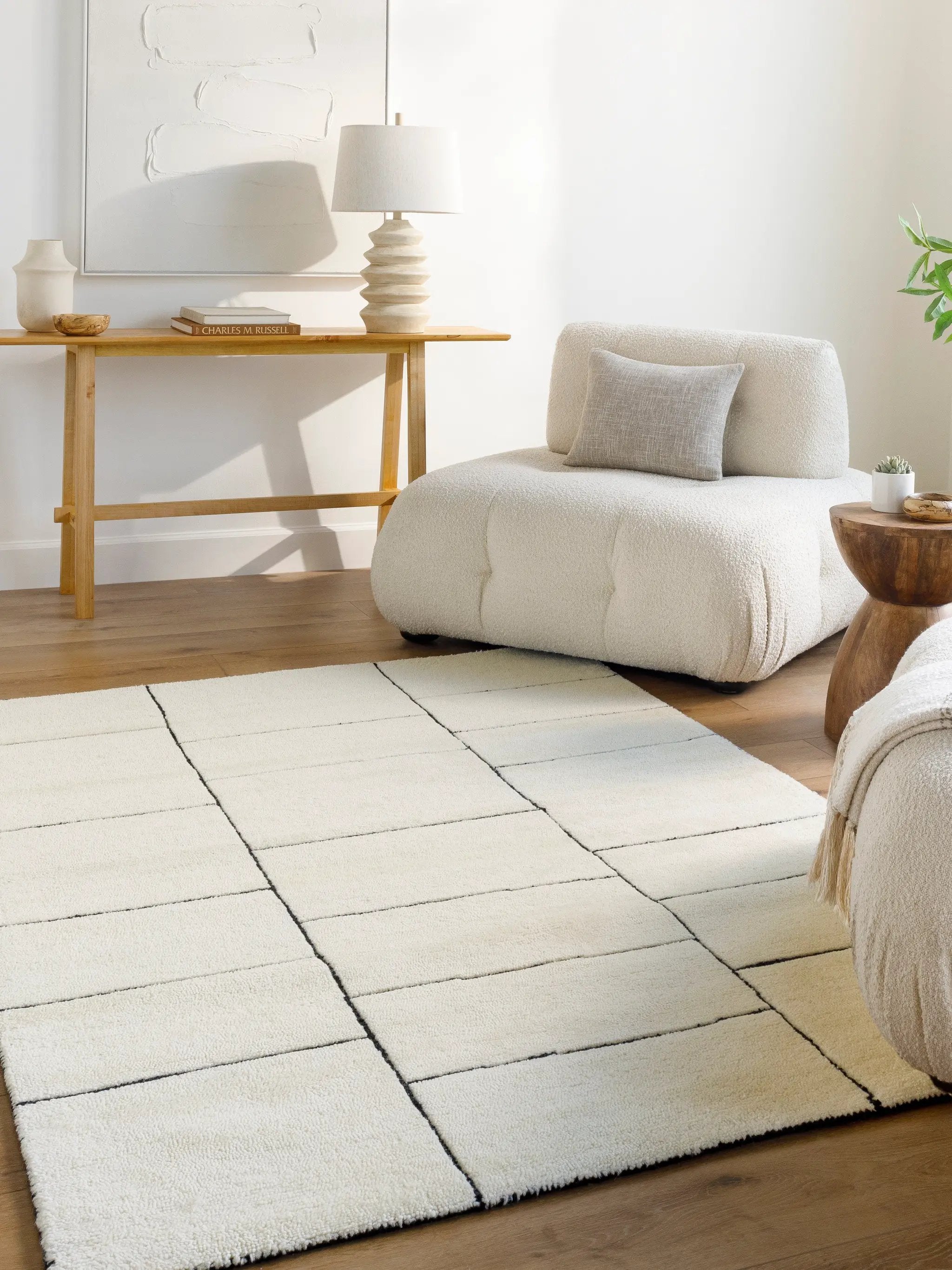 Portobello PBO-2308 Ivory Area Rug by LIVABLISS