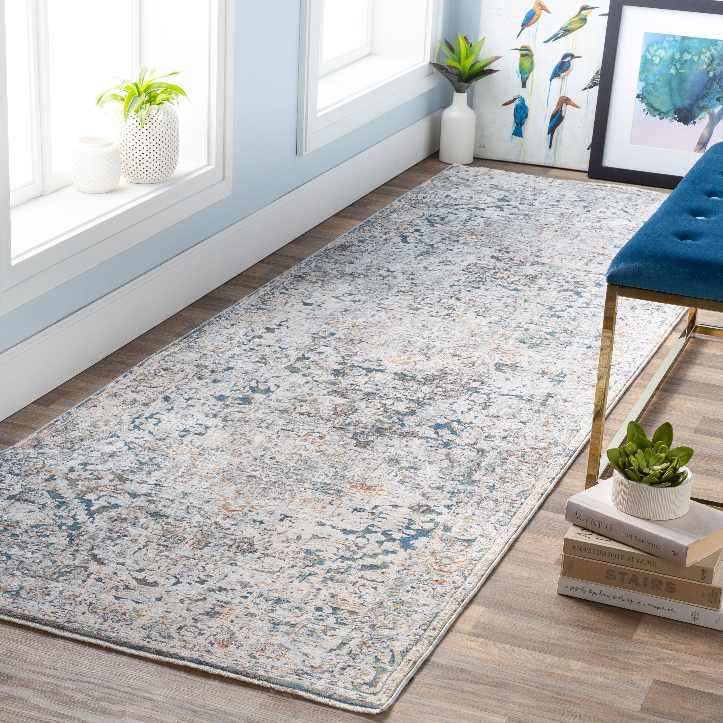 Surya Presidential PDT-2300 Ice Blue Area Rug by LIVABLISS